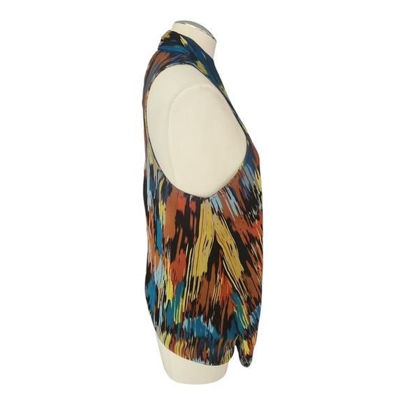 MM Couture by Miss Me Draped Halter Top Multicolor Abstract Print Women’s Size M - Picture 3 of 8